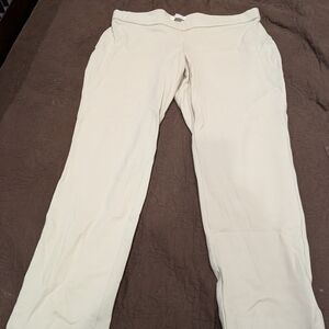 Flaw- Coldwater Creek Ponte leggings in ivory Sz 1X/18